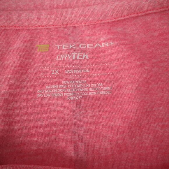 Tek Gear Dry TEK Ladies V-neck Pink Short Sleeves Athletic T-shirt - Picture 3 of 8